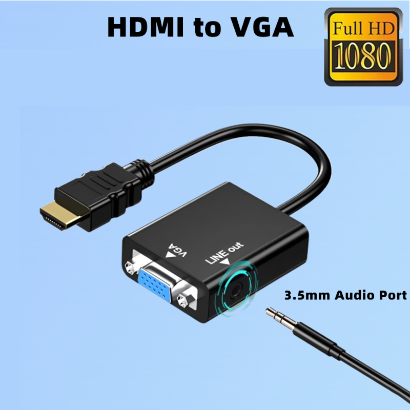 Hdmi Vga Adapter - Konverter HDMI ke VGA dengan Audio,