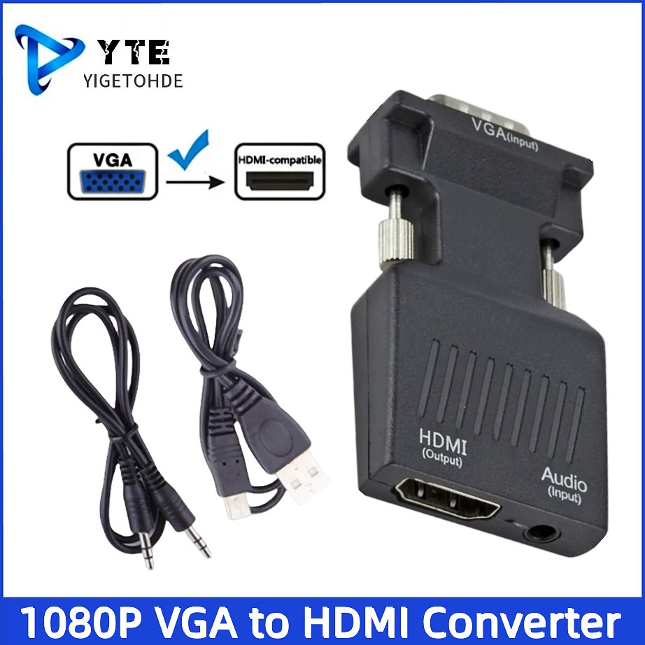 Hdmi Vga Adapter - YIGETOHDE Konverter VGA Ke HDMI 1080P