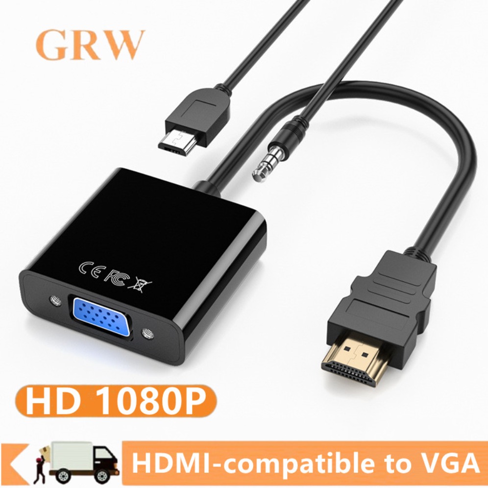 Hdmi Vga Adapter - Konverter Port daya USB Jack Audio