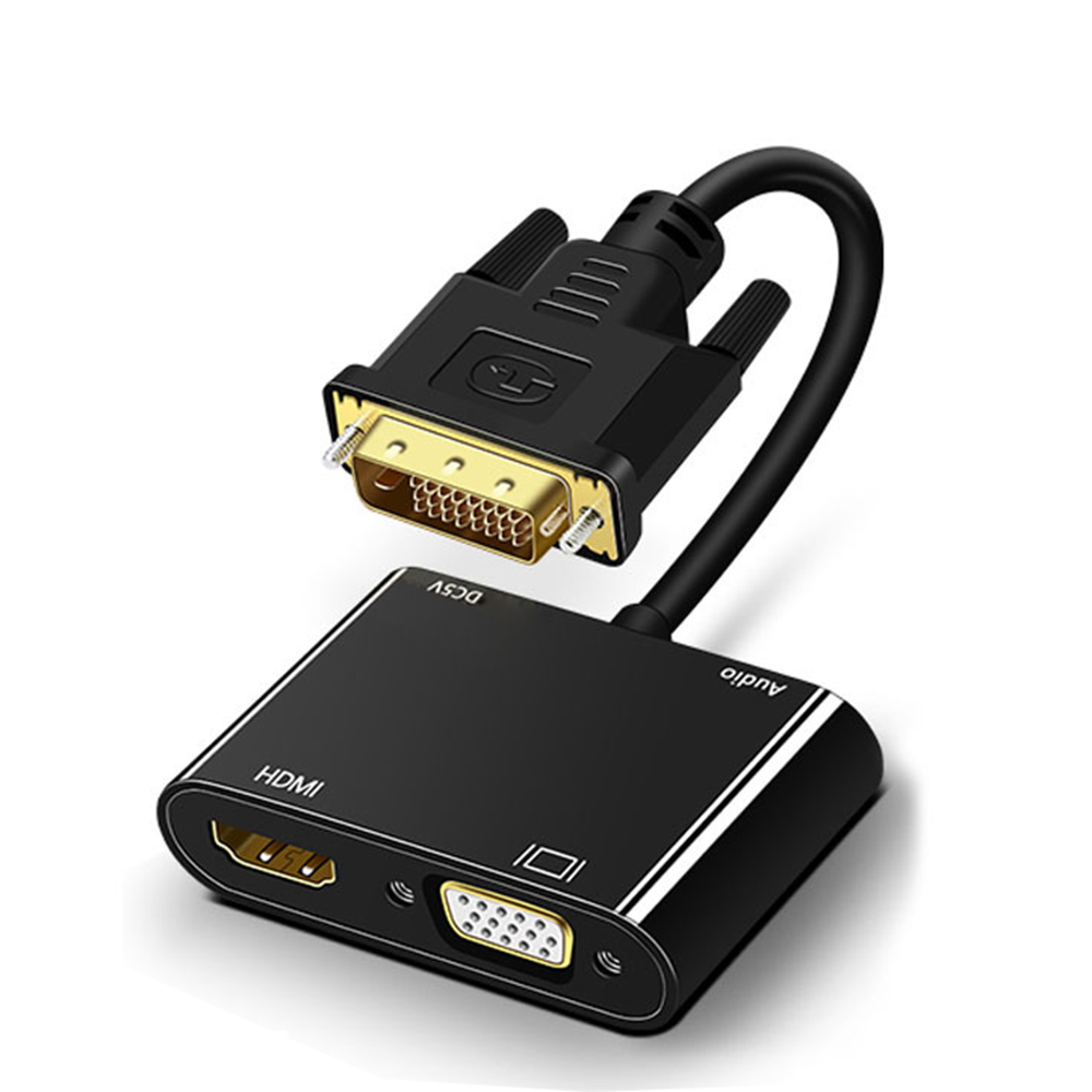 Hdmi Vga Adapter - 1080P DVI ke VGA HDMI Splitter