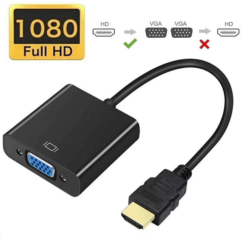 Konverter HDMI 1080P Kompatibe - Hdmi Vga Adapter ulasan dan harga
