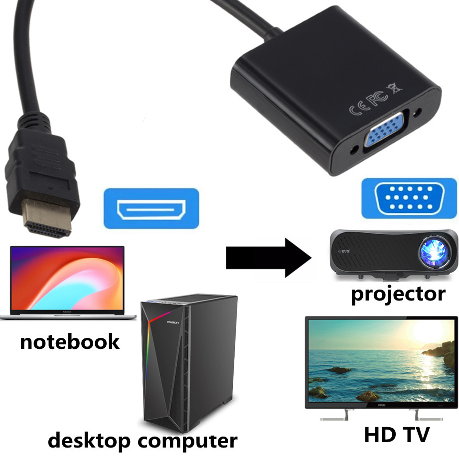 Konverter HDMI 1080P Kompatibe - Hdmi Vga Adapter ulasan dan harga