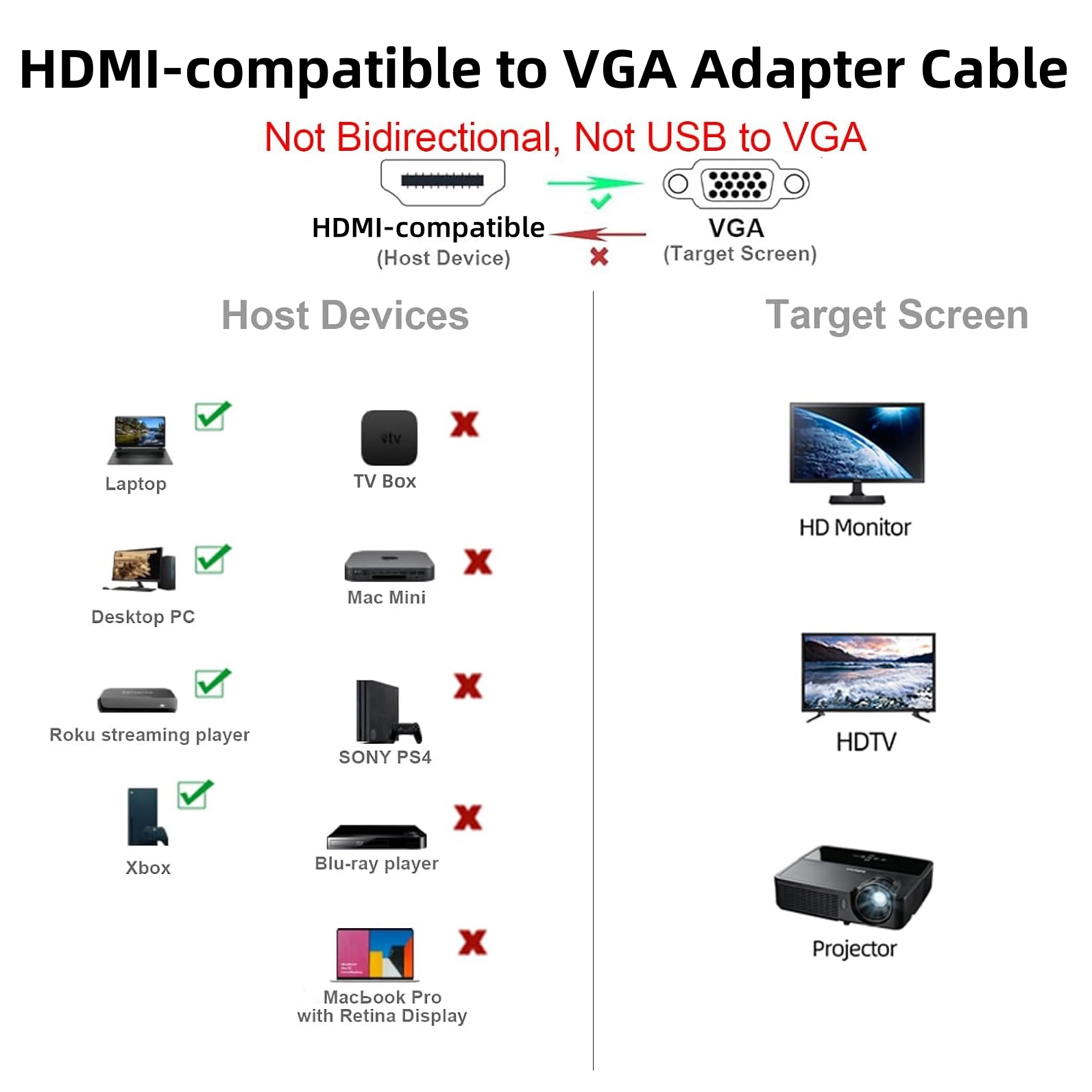 Kabel adaptor laki-laki, konve - Hdmi Vga Adapter ulasan dan harga